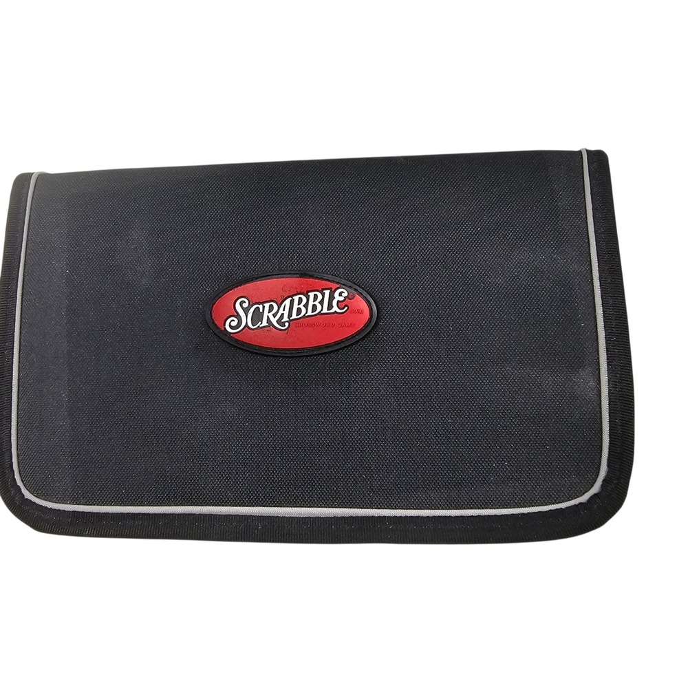 Scrabble Folio Edition Travel Board Game Portable Zipper Case Black 40387-GB New